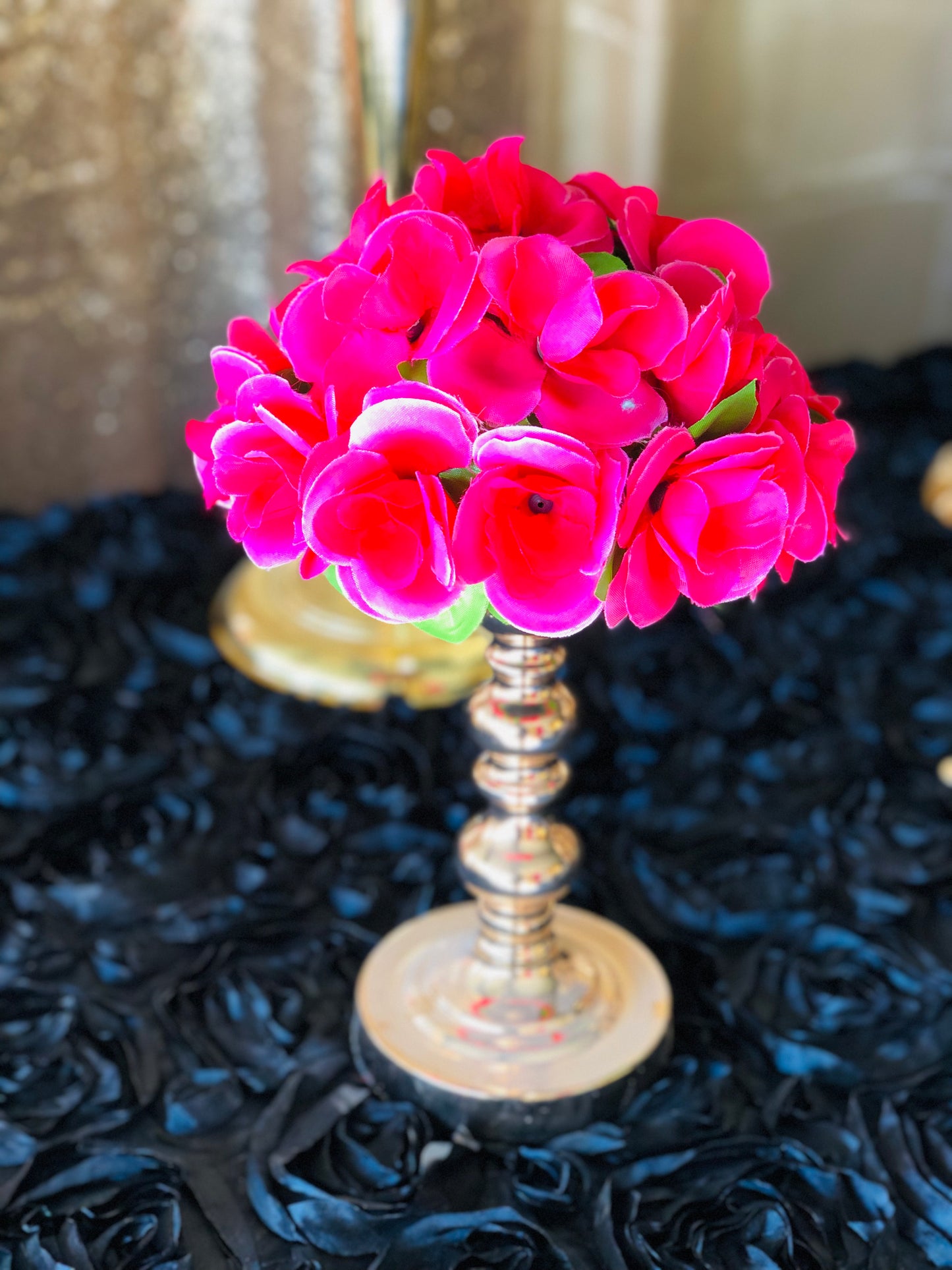 Half rose balls- (Pack of 10) - Hot Pink image