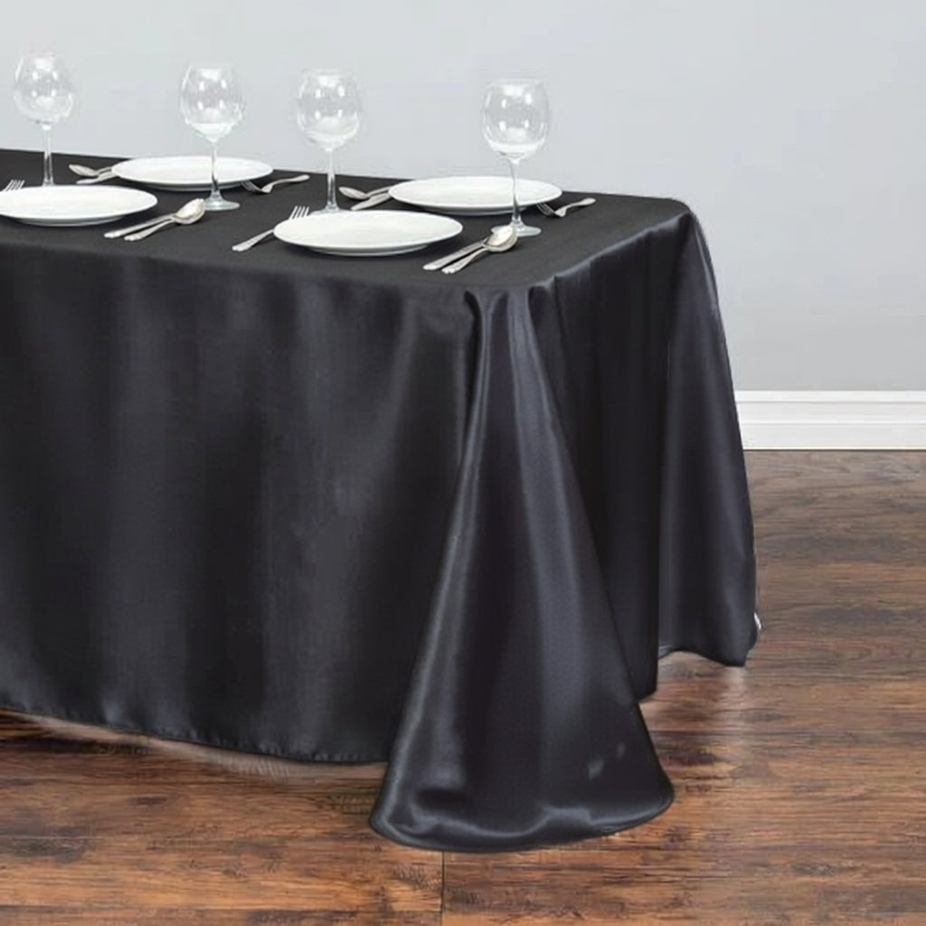 Premium Quality 90'' * 156'' Rectangular Plain Satin Table Cover