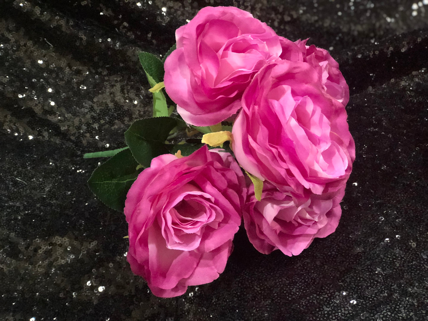 Roses - 5 head bush - Hot Pink image