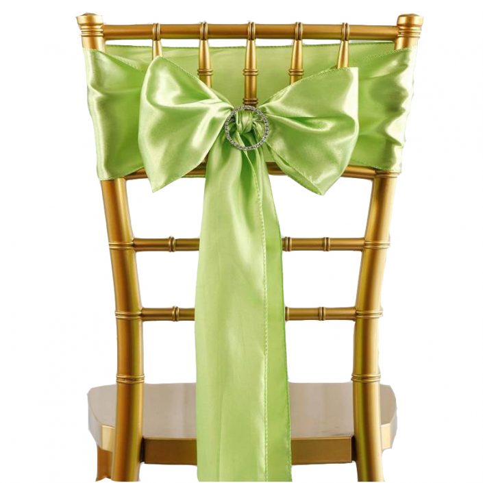 Satin Chair Sashes - Pack of 10 - Apple Green image