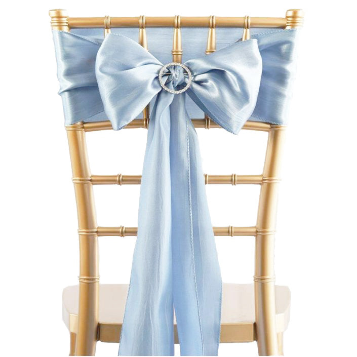 Satin Chair Sashes - Pack of 10 - Baby Blue image