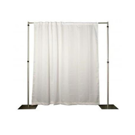 Small Backdrop Set – 3 piece adjustable uprights 6″ x 14″ – adjustable crossbar 6″ x 10″ – black base plates 10mm