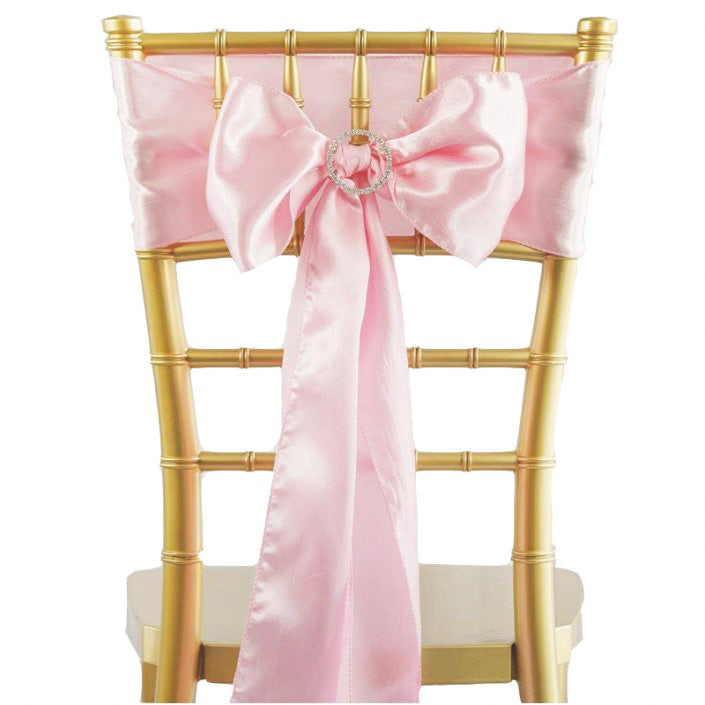 Matte Satin Chair Sashes - Pack of 10 - Baby Pink image