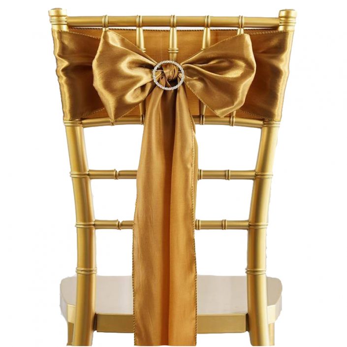 Satin Chair Sashes - Pack of 10 - Gold image