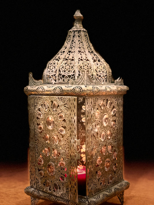 White Antique Style Moroccan Lamp(Pack of 4) image 0