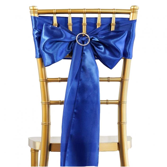 Satin Chair Sashes - Pack of 10 - Royal Blue image