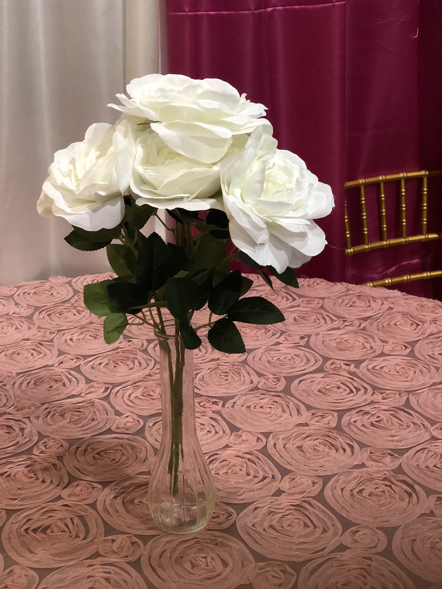 Big Roses - 5 head bush - White image