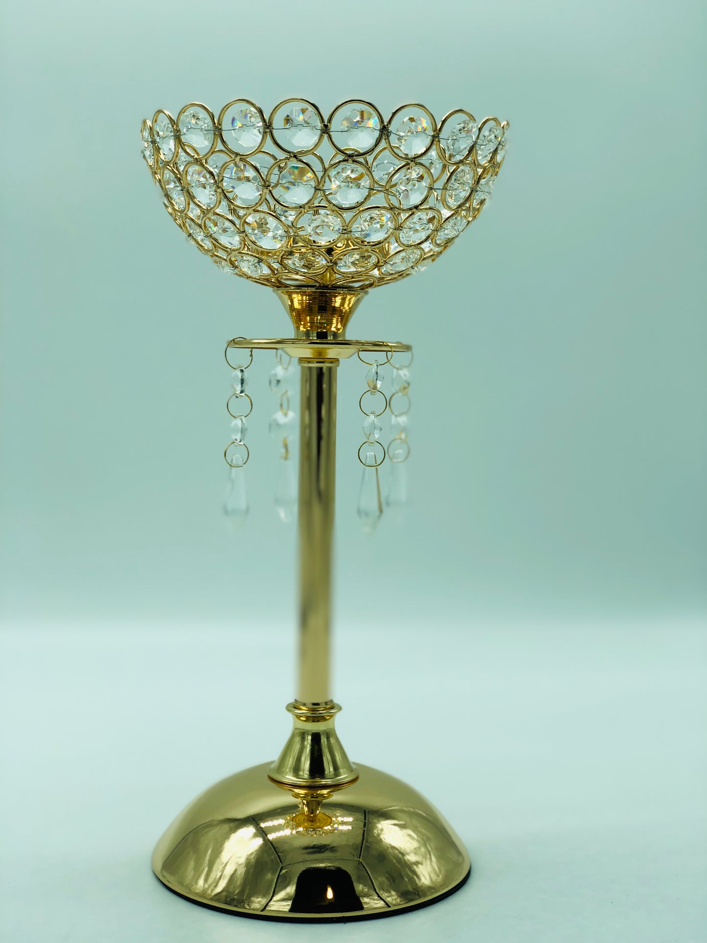Candle Holders with danglers- Gold - (Pack of 12) image 4
