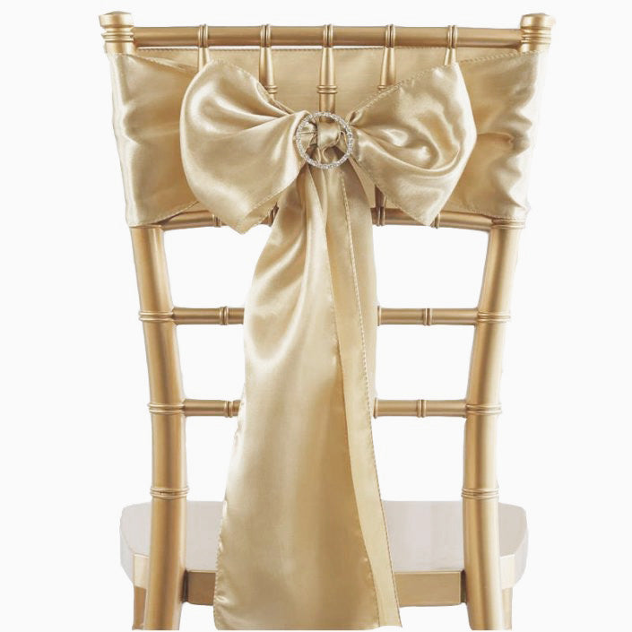 Satin Chair Sashes - Pack of 10 - Champagne image