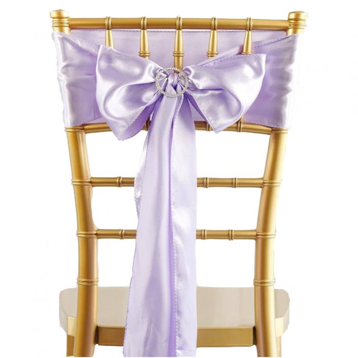 Satin Chair Sashes - Pack of 10 - Lavender image