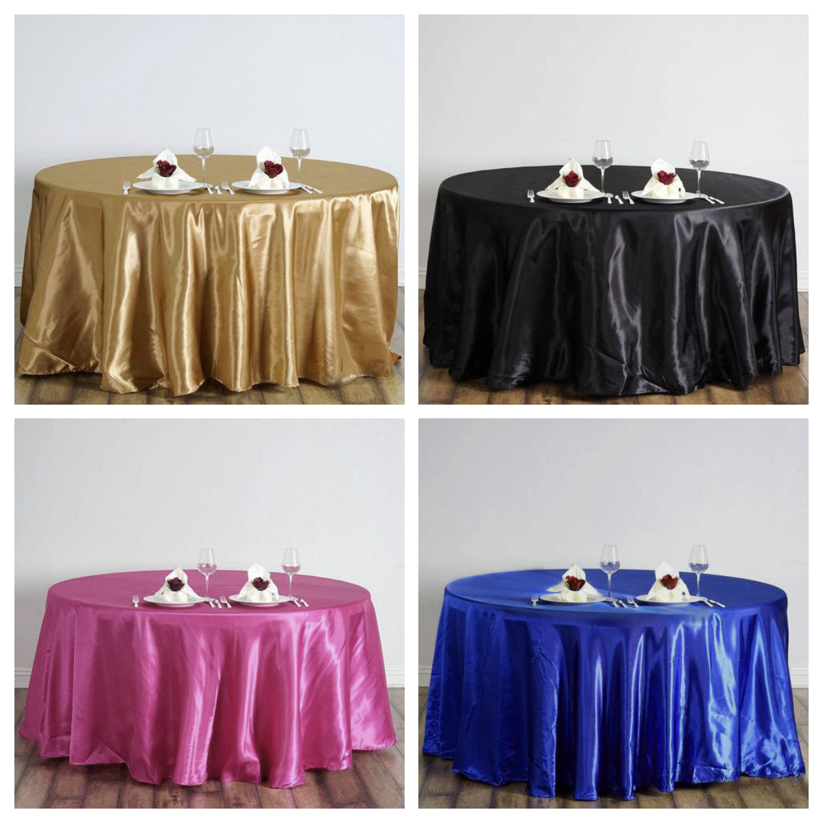 Dream 120'' Round Plain Satin Table Cover image 0