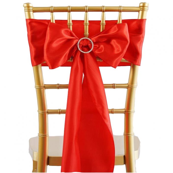 Matte Satin Chair Sashes - Pack of 10 - Red image