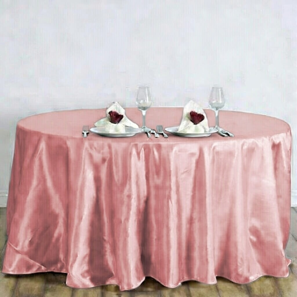 Dream 120'' Round Plain Satin Table Cover