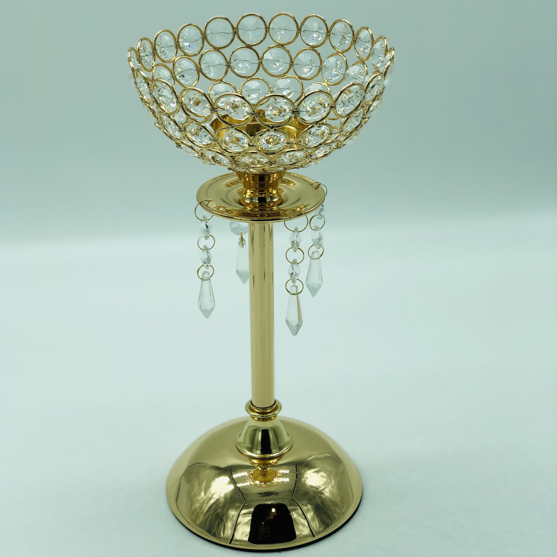 Candle Holders with danglers- Gold - (Pack of 12) image 0