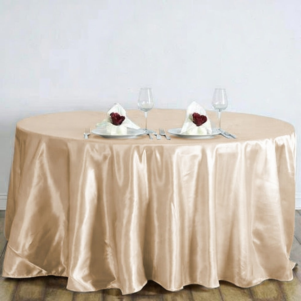Dream 120'' Round Plain Satin Table Cover
