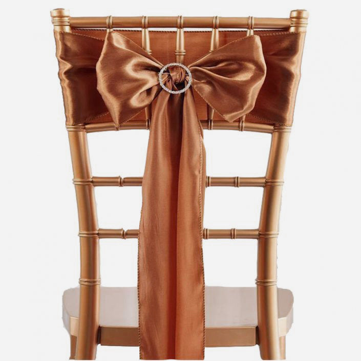 Matte Satin Chair Sashes - Pack of 10 - Copper image