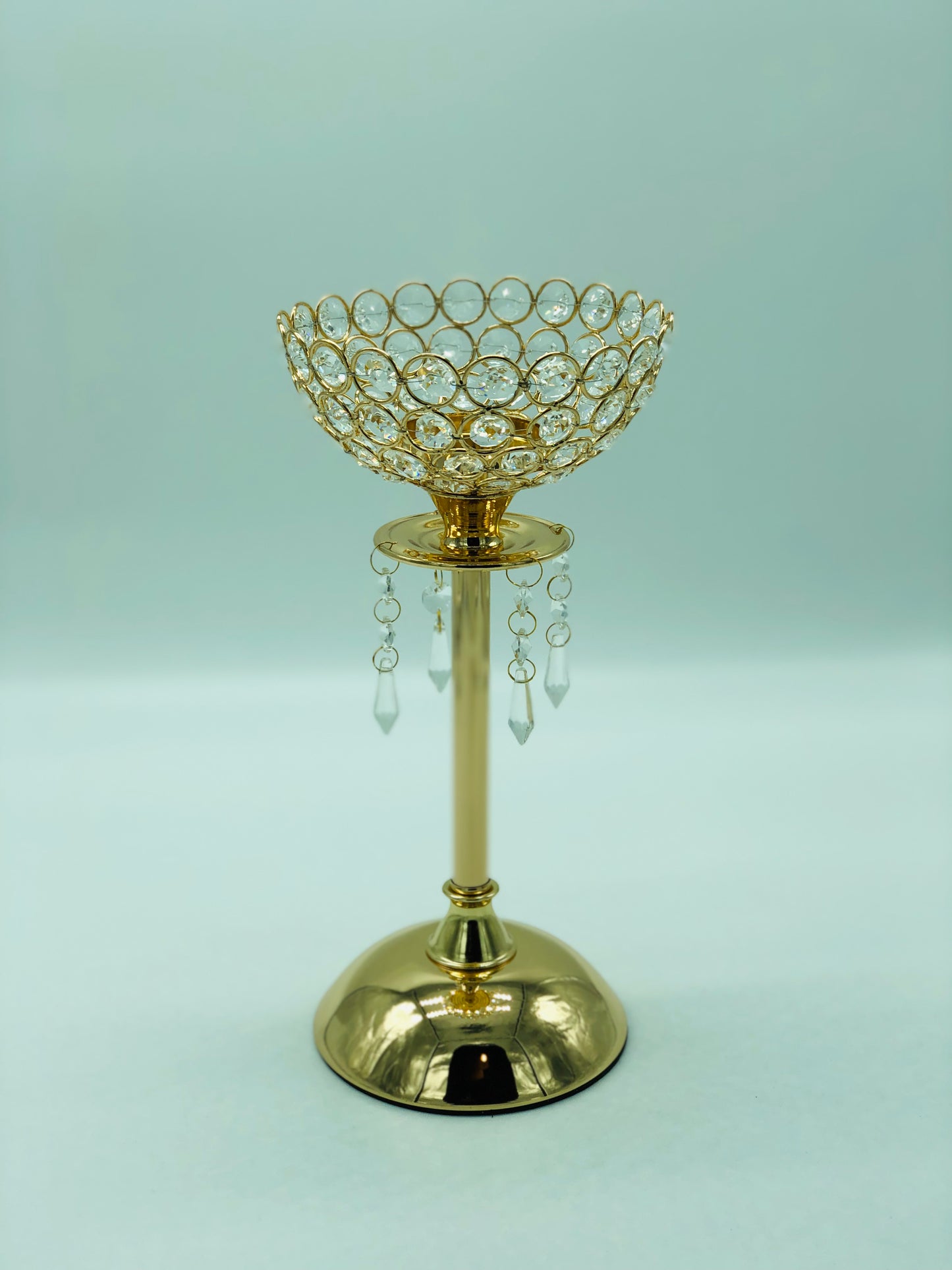 Candle Holders with danglers- Gold - (Pack of 12) image 5
