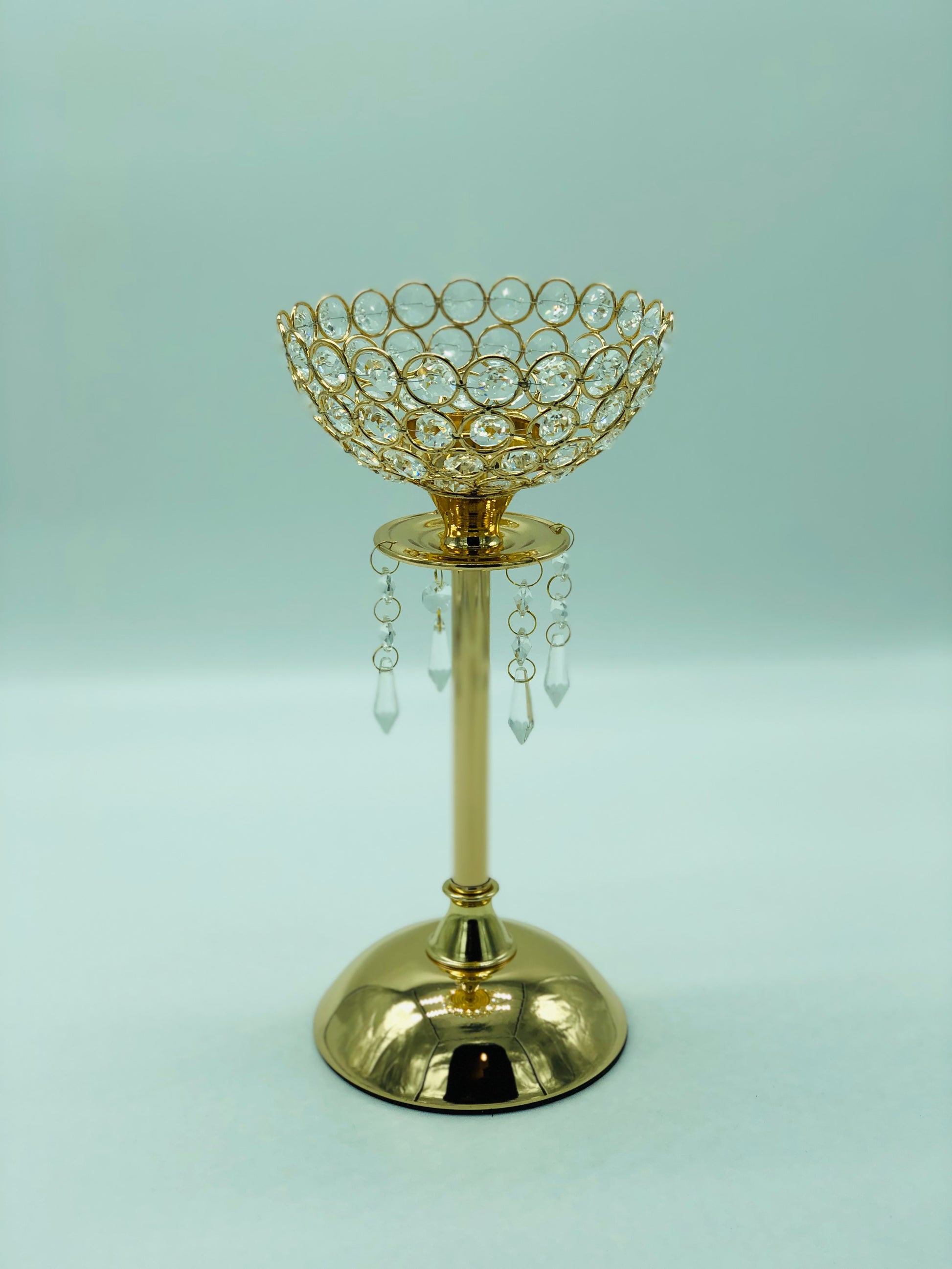 Candle Holders with danglers- Gold - (Pack of 12) image 5