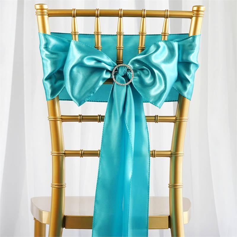 Matte Satin Chair Sashes - Pack of 10 - Teal image