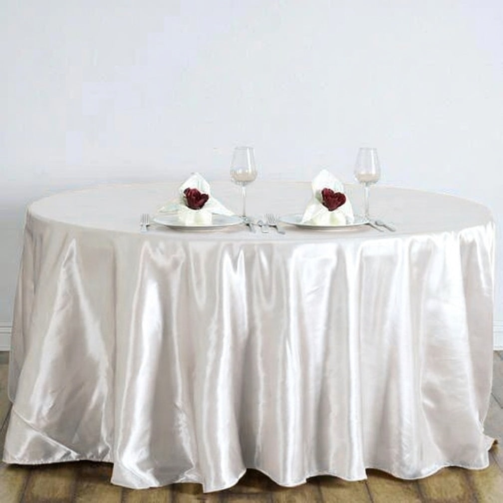 Dream 120'' Round Plain Satin Table Cover