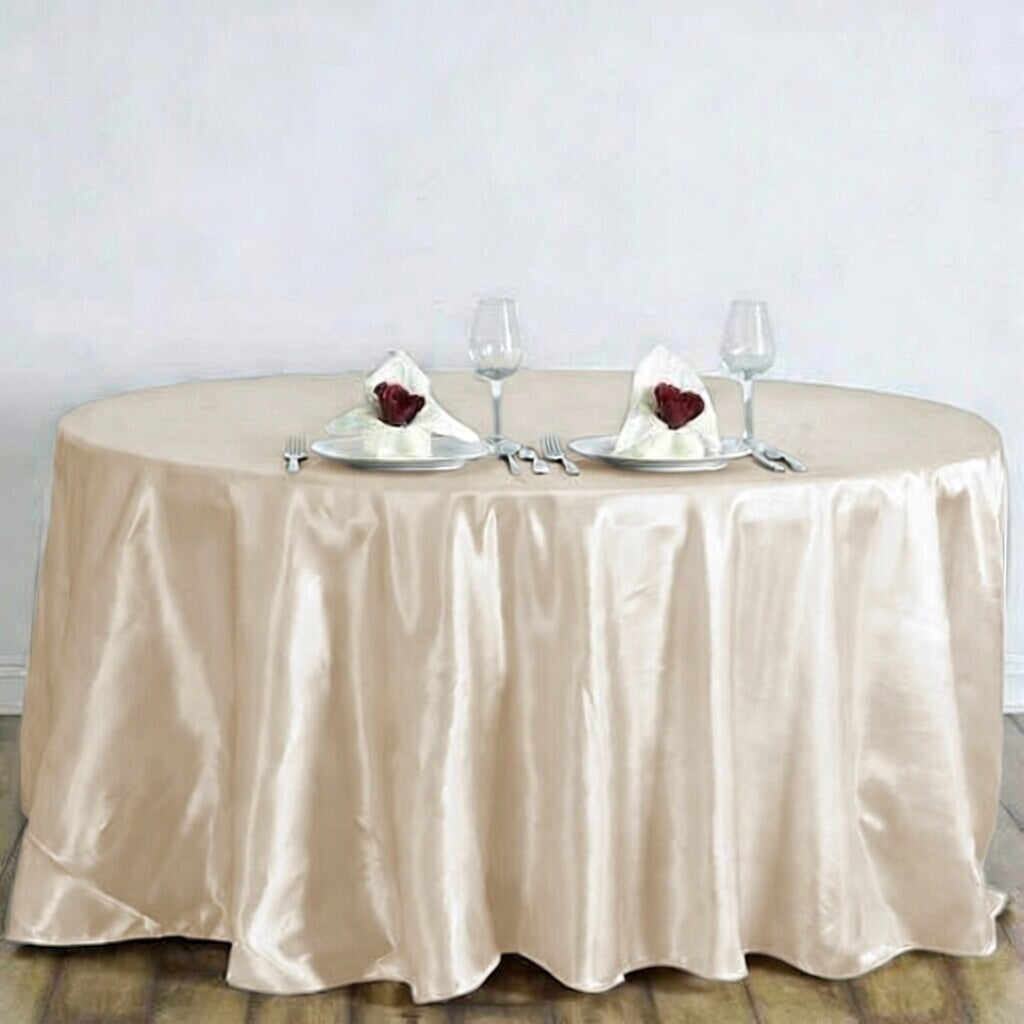 Dream 120'' Round Plain Satin Table Cover