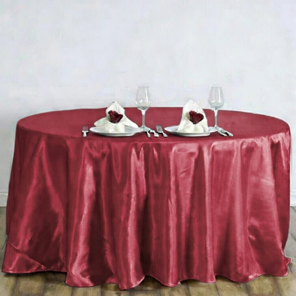 Dream 120'' Round Plain Satin Table Cover
